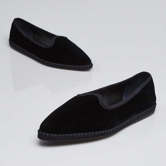 Prada Dark Blue Velvet Loafers Size 4.5/35 - Picture 1 of 5